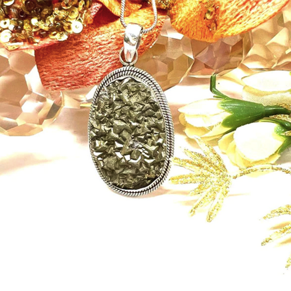 Pyrite Cluster Pendant For Attracting Money and Success in Life
