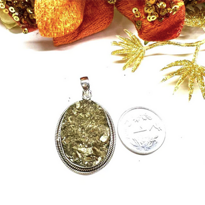 Pyrite Cluster Pendant For Attracting Money and Success in Life