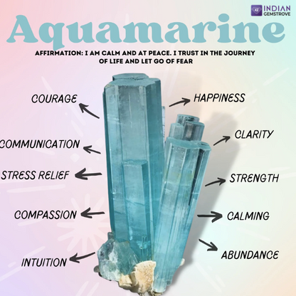 Aquamarine Gemstone Bracelet - For Calmness & Kill Depression