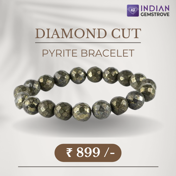 Natural Pyrite Diamond Cut Bracelet : 7 to 9 inches in Size | Lab Certified