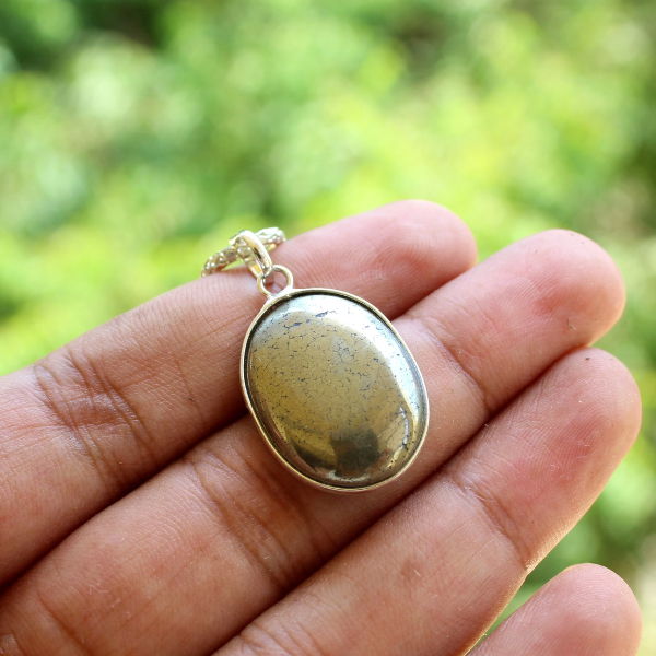 Pyrite Polished Pendant For Attracting Money and Success in Life
