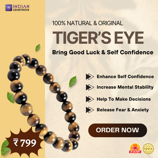Tiger Eye Original 8mm Bracelet- Best For Strong WillPower & Mental Strength