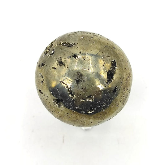 Pyrite Stone Ball Sphere with Crystal Stand Money Magnet Stone for Career & Business Opportunities