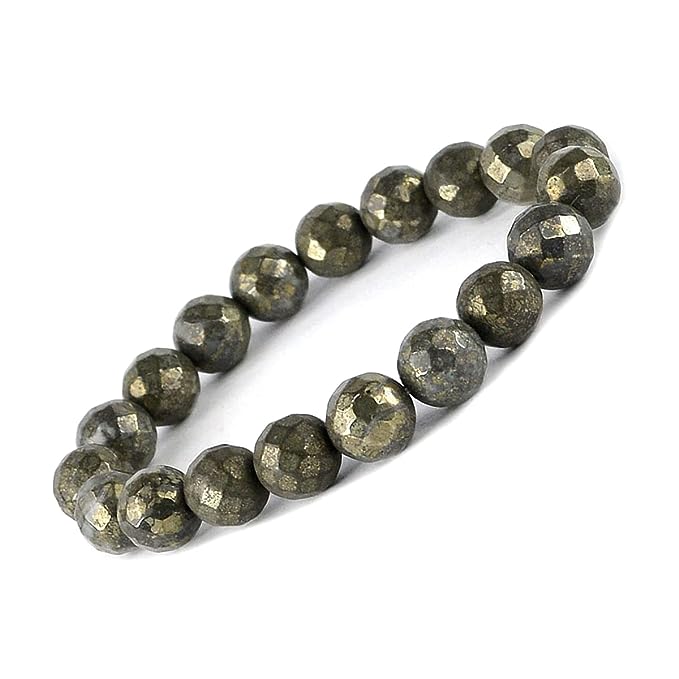 Natural Pyrite Diamond Cut Bracelet : 7 to 9 inches in Size | Lab Certified